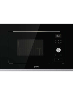 Gorenje BMX201AG1BG beépíthetõ mikrohullámú sütõ, 20l ûrtartalom, 800W, 15 program, Inox, fekete üveg