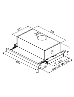 Beépíthetõ páraelszívó TESY SL 104 2T 60 SX