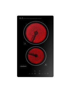 Beépíthetõ kerámia fõzõlap Crown VCP 32, 3000 W, dupla, idõzítõ 90 perc, fekete