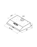 Arielli hagyományos páraelszívó ACH-6022SS, 2 motor, Abszorpciós teljesítmény 300 mc/h, Világítás, 65 dB, 60 cm, Ezüst