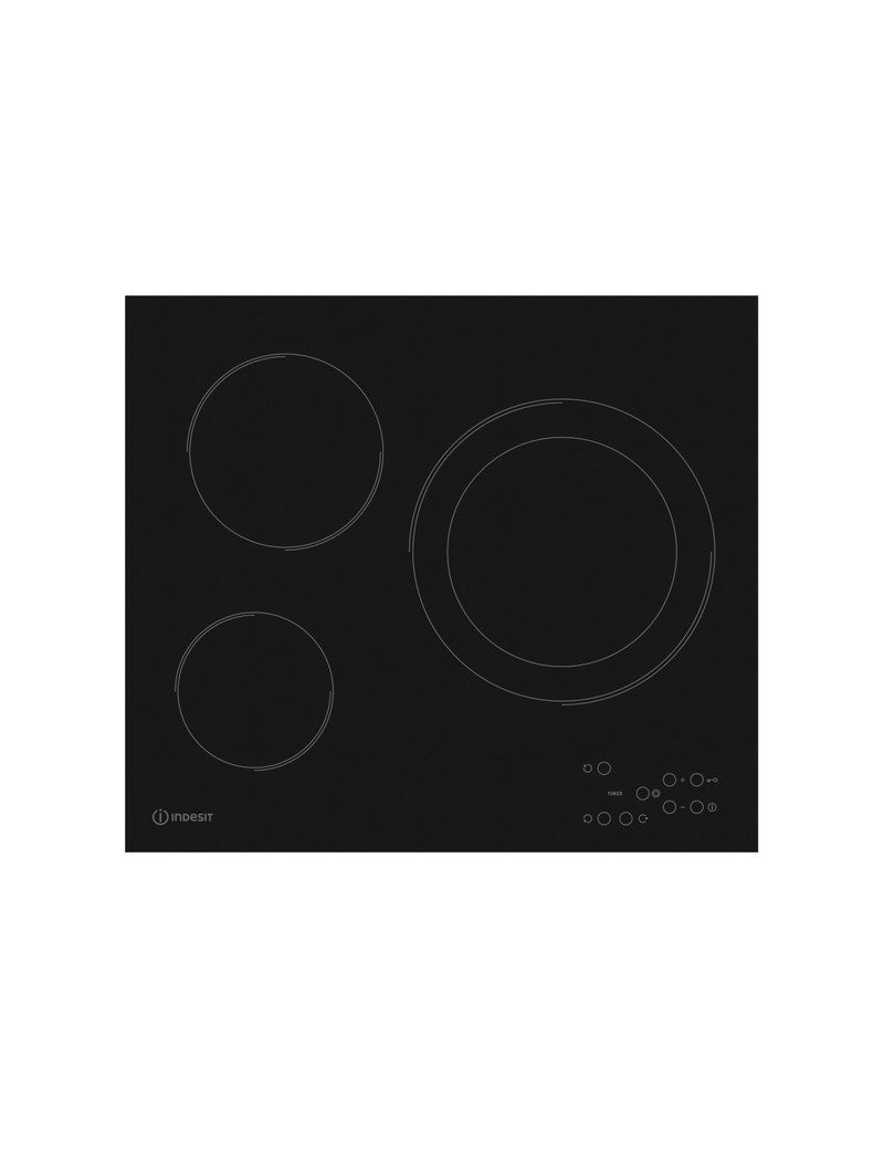 Indesit, RI360C, Beépített fõzõlap, 3 fõzõzóna, Záró funkció, Fekete