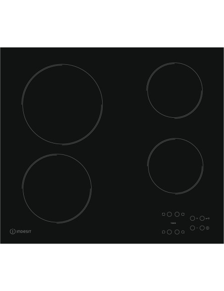 Indesit Elektromos beépíthetõ fõzõlap, Elektromos, Vitrokerámia, 4 fõzõzóna, Érintésvezérlés, 58 cm, Fekete