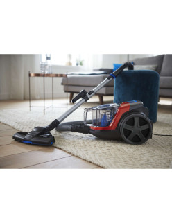 Philips PowerPro Compact FC9330 / 09 porzsák nélküli porszívó, 900 W, PowerCyclone 5, TriActive kefék, Piros