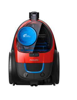 Philips PowerPro Compact FC9330 / 09 porzsák nélküli porszívó, 900 W, PowerCyclone 5, TriActive kefék, Piros