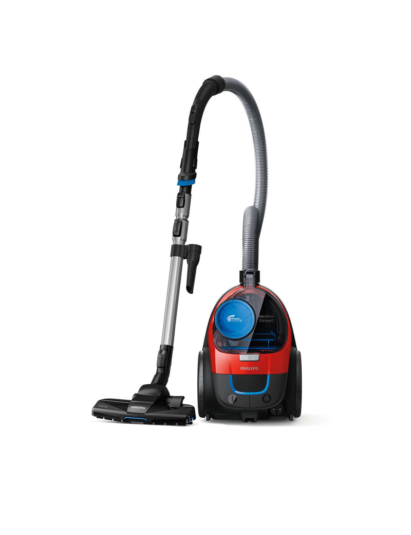 Philips PowerPro Compact FC9330 / 09 porzsák nélküli porszívó, 900 W, PowerCyclone 5, TriActive kefék, Piros