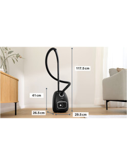 Bosch Seria 4 BGB41BA1 porzsákos porszívó, 600W, 4l, PowerProtect System, Fekete