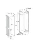 Beépíthetõ hûtõszekrény Gorenje NRKI517E41, NoFrost DualAdvance, H 177 cm, 252 l, E osztály, Fehér