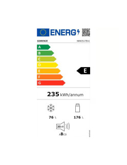 Beépíthetõ hûtõszekrény Gorenje NRKI517E41, NoFrost DualAdvance, H 177 cm, 252 l, E osztály, Fehér