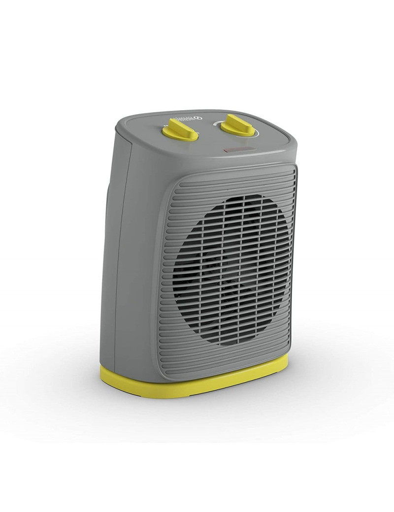 Olimpia Splendid Caldo Rock O, Elektromos fûtés ventilátorral, 24 négyzetméter, 1000/2000W, termosztát, szürke/sárga