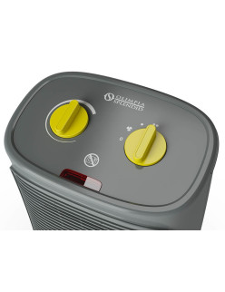 Olimpia Splendid Caldo Rock O, Elektromos fûtés ventilátorral, 24 négyzetméter, 1000/2000W, termosztát, szürke/sárga