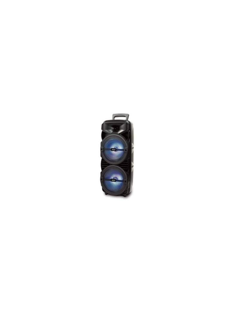 Hordozható hangszóró NEI BT2001, 15 W RMS, mikrofon, Bluetooth, USB, rádió, MicroSD, fekete