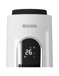 Olimpia Splendid Peler Tower hordozható léghûtõ, 65 W, ionizátor, érintõ LED kijelzõ, forgó talp, 300 m3 / h, idõzítõ