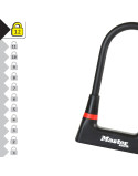 Lopásgátló U-lock MasterLock edzett acél kulccsal 210 x 104 x 14 mm fekete