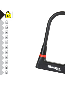 Lopásgátló U-lock MasterLock edzett acél kulccsal 210 x 104 x 14 mm fekete