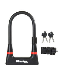 Lopásgátló U-lock MasterLock edzett acél kulccsal 210 x 104 x 14 mm fekete