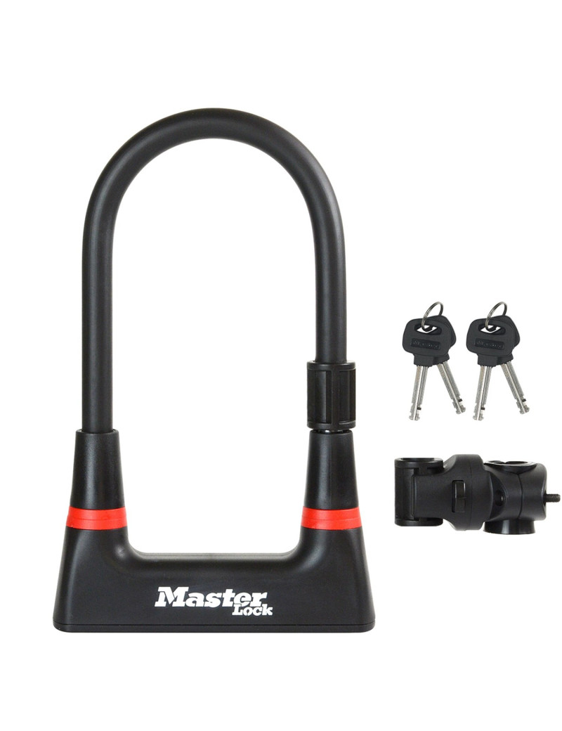 Lopásgátló U-lock MasterLock edzett acél kulccsal 210 x 104 x 14 mm fekete