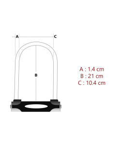 Lopásgátló U-lock MasterLock edzett acél kulccsal 210 x 104 x 14 mm fekete