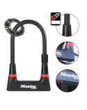 Lopásgátló U-lock MasterLock edzett acél kulccsal 210 x 104 x 14 mm fekete