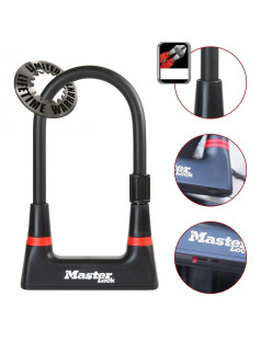Lopásgátló U-lock MasterLock edzett acél kulccsal 210 x 104 x 14 mm fekete